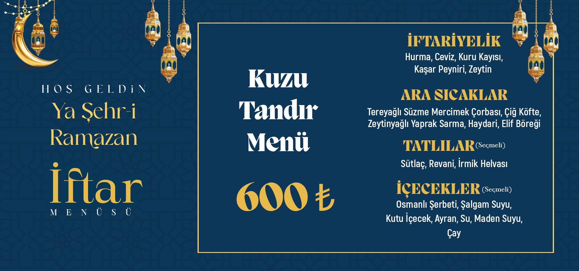 Kuzu Tandır Menü